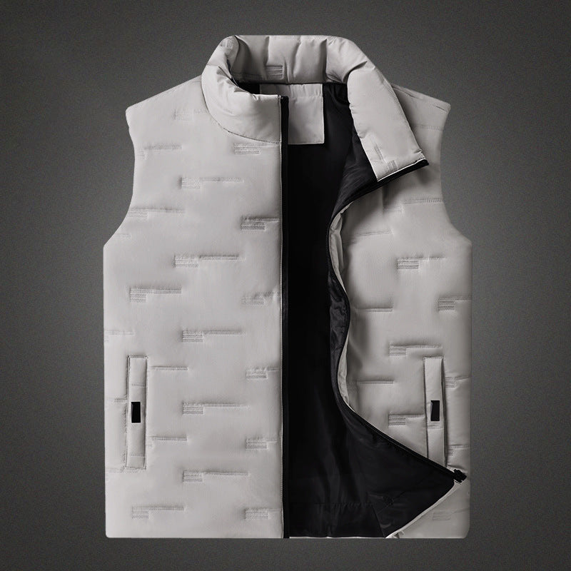 Plus Size Stand-up Collar Thermal Sleeveless Waistcoat Men