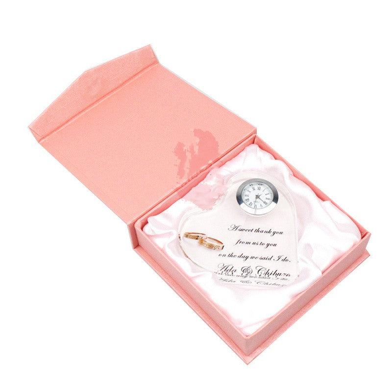 New Crystal Heart-shaped Crystal Clock