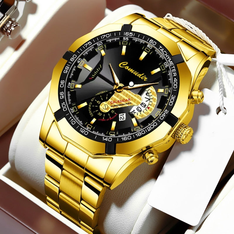 Automatic Movement Watch Men's Calendar Waterproof Luminous Non-mechanical Watch Large Dial