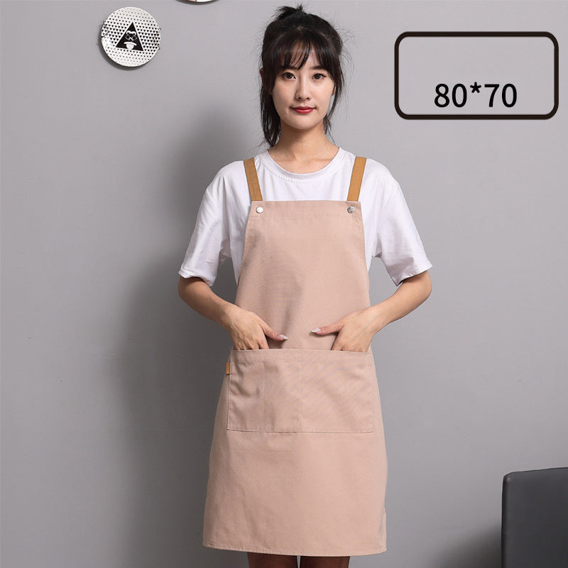 Advertising Apron Custom Female Custom-Made Canvas Custom-Made Japanese Simple Kitchen