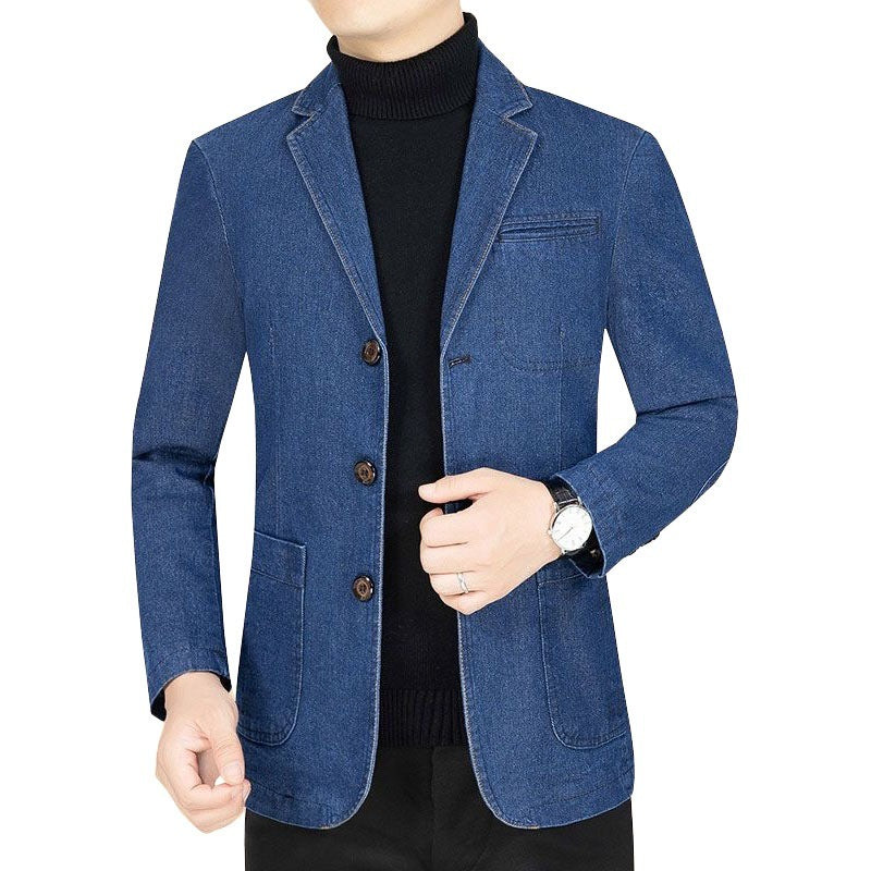 Spring And Autumn New Men's Denim Suit Jacket