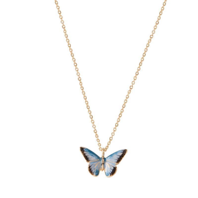 Artistic Three-dimensional Butterfly Necklace Pearl Clip Beads