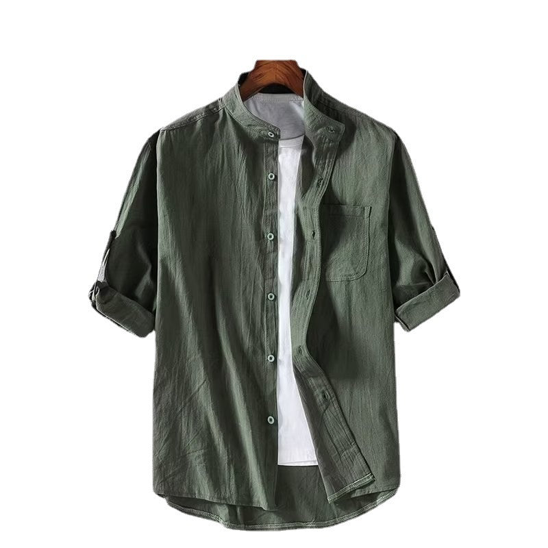 Summer Linen Shirt Men's Short Sleeve