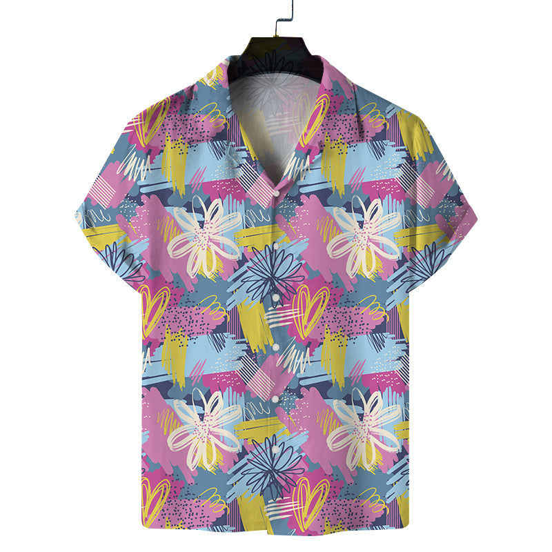 Hawaiian Modified Size Printed Men's Casual Beach Top