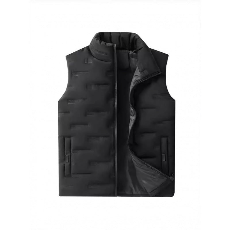 Plus Size Stand-up Collar Thermal Sleeveless Waistcoat Men