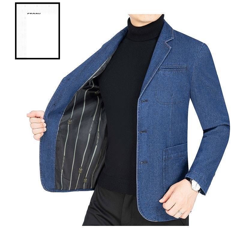 Spring And Autumn New Men's Denim Suit Jacket