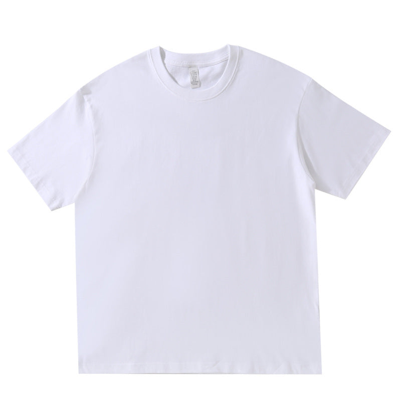 220g Round Neck Solid Color T-shirt Cotton Half Sleeve