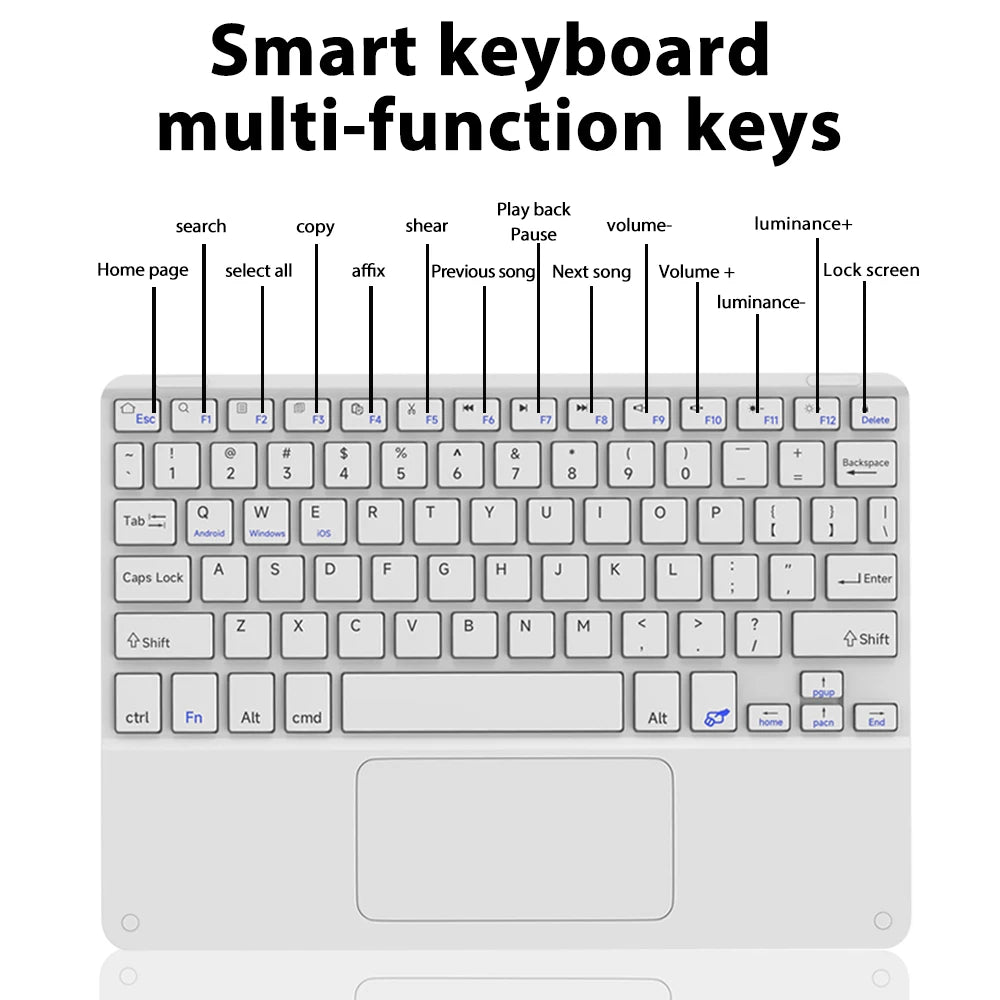 CASEPOKE Bluetooth Keyboard For Tablet Smart Phone Wireless Touchpad Keyboard For IOS Android Windows For iPad Keyboard Mouse