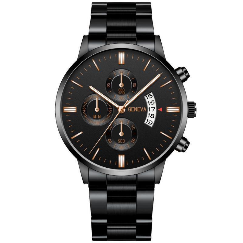 Calendar Steel Belt Large Dial Quartz Watch Men