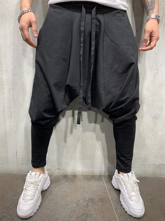 Pure Color Small Feet Street Sports Casual Harem Pants