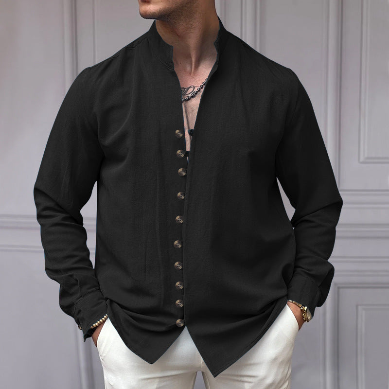 Men's Ethnic Style Linen Casual Loose Style Shirt