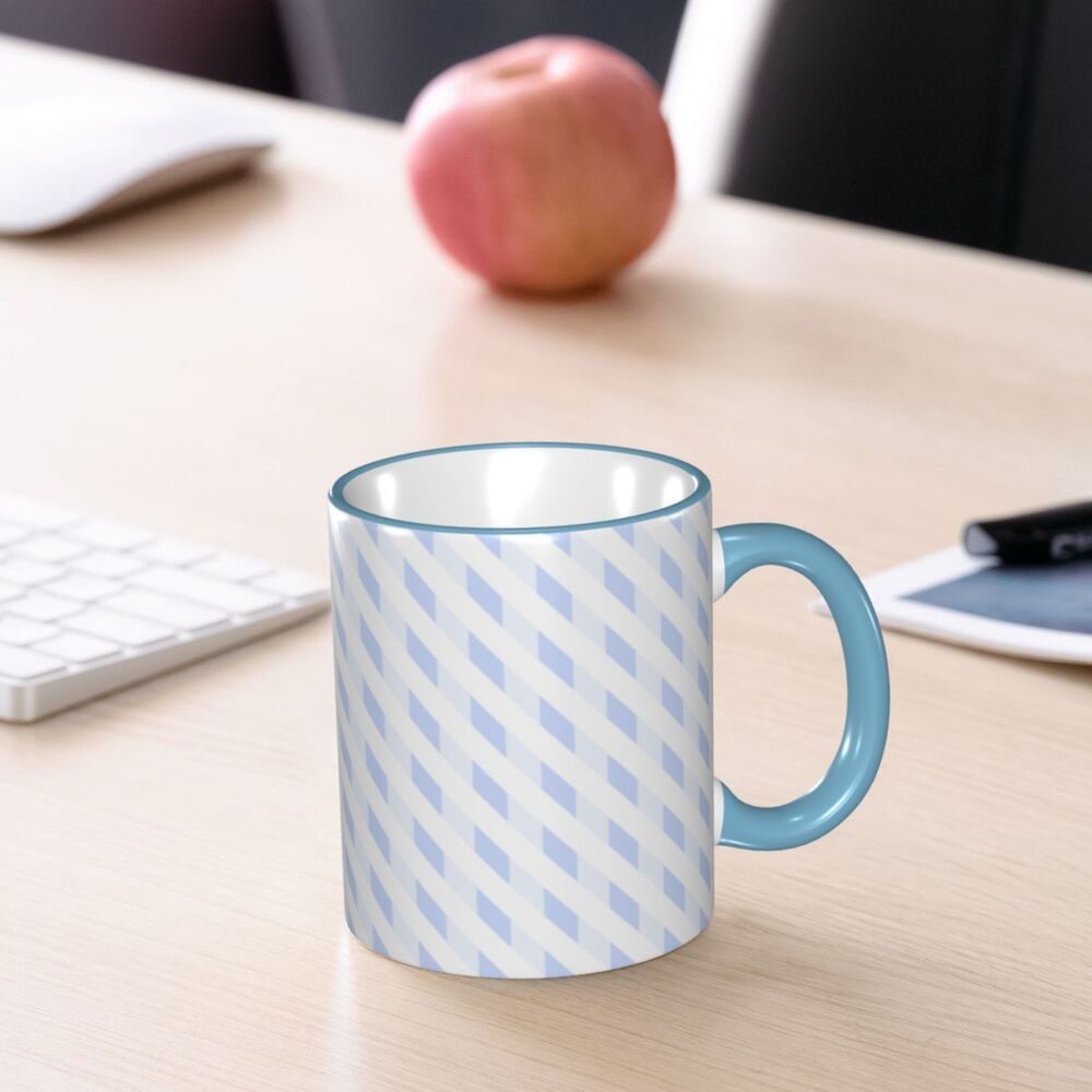 Eco-friendly Ceramic Comfortable Handle Edge Color Mug