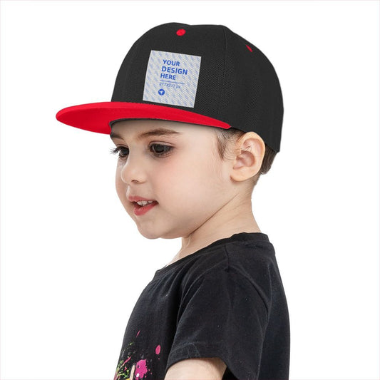 Children's Flat Brim Contrast Hip Hop Hat