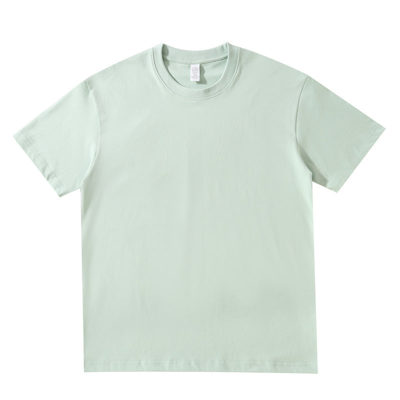 220g Round Neck Solid Color T-shirt Cotton Half Sleeve