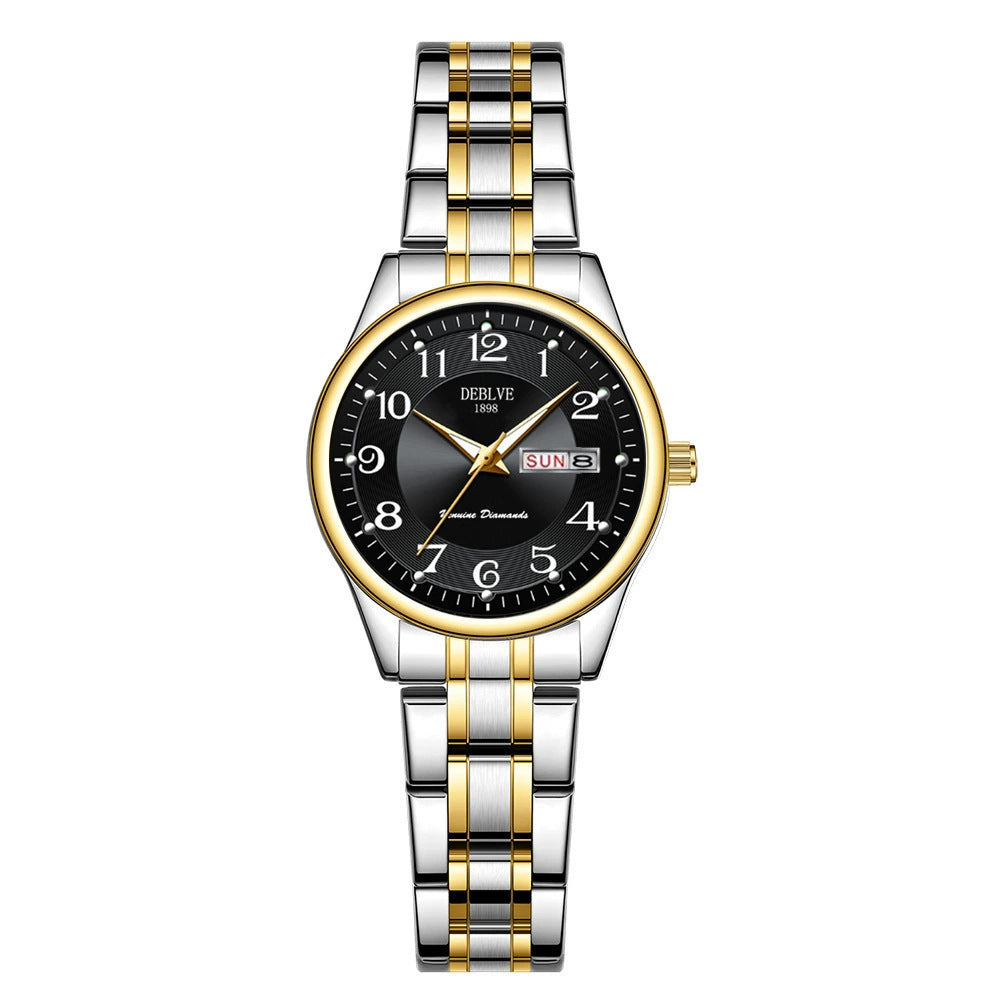 Ultra-thin Steel Strap Double Calendar Luminous Watrproof Watch