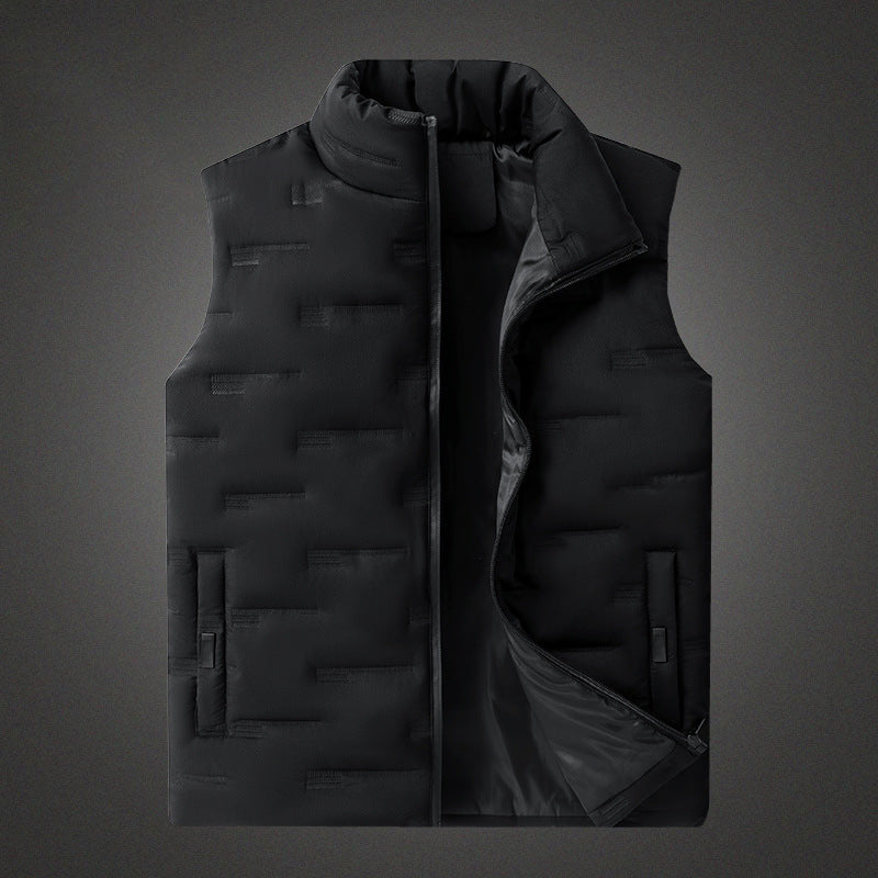 Plus Size Stand-up Collar Thermal Sleeveless Waistcoat Men