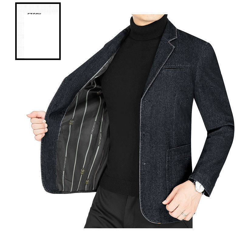 Spring And Autumn New Men's Denim Suit Jacket