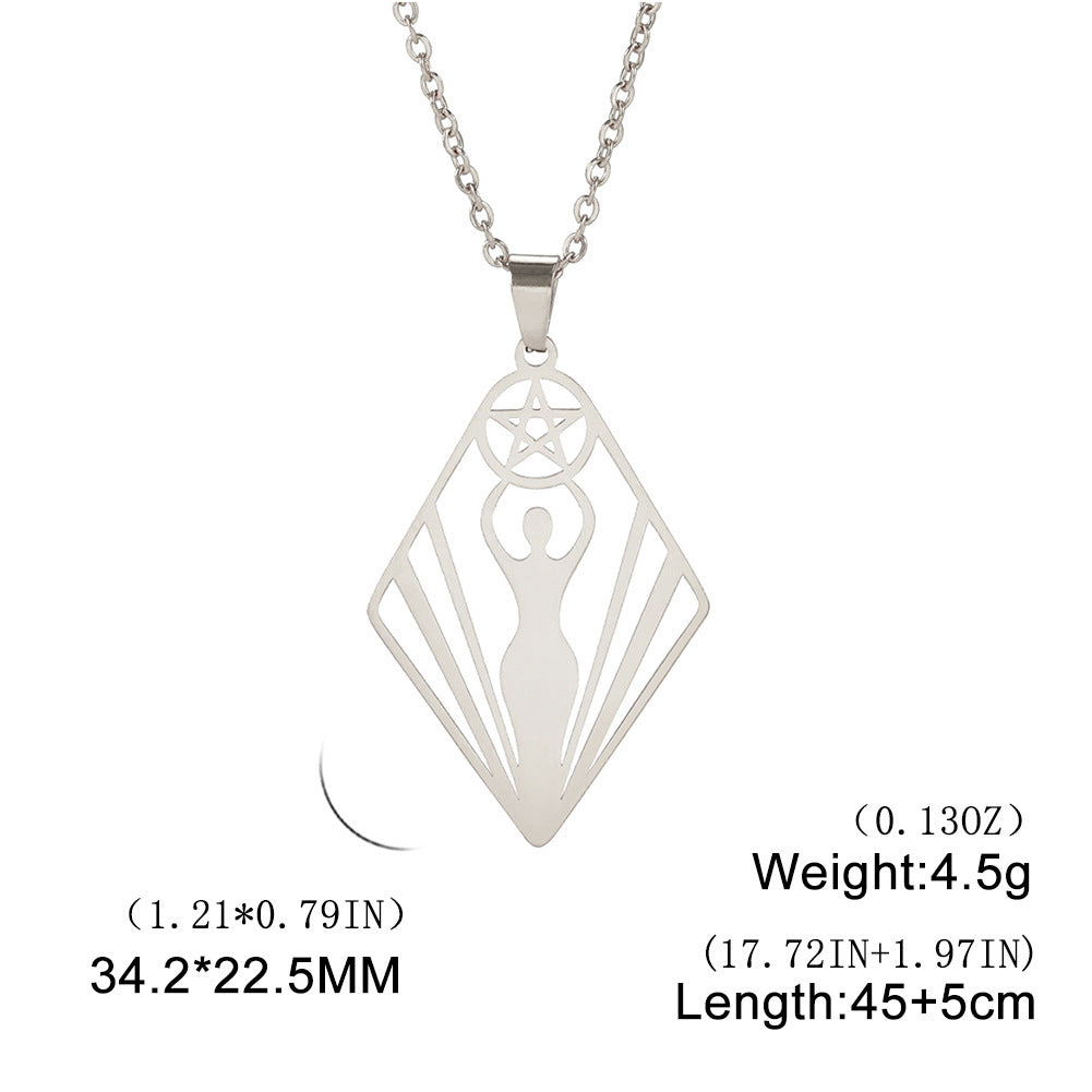 Fashion Simple Goddess Stainless Steel Necklace